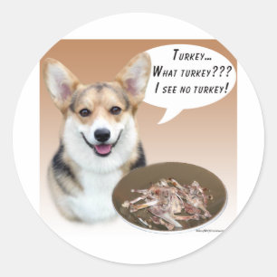 Pembroke-WaliserCorgi die Türkei Runder Aufkleber