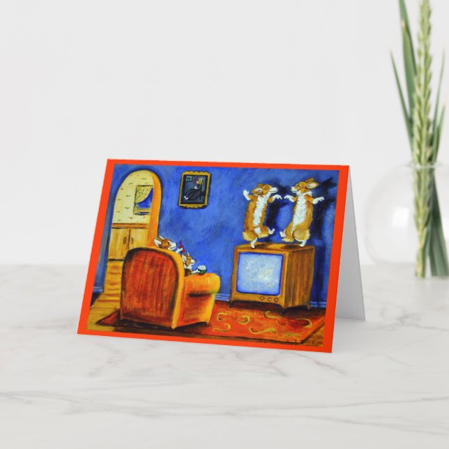 Pembroke-Walisercorgi-Gruß-Karten Karte (Vorderseite)