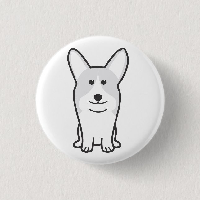 Pembroke-Walisercorgi-HundeCartoon Button (Vorderseite)