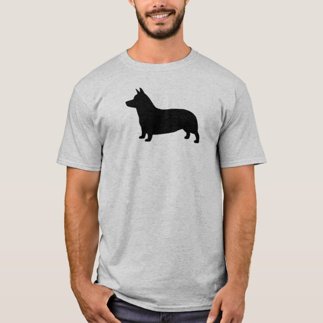 Pembroke-Walisercorgi-Hundezucht-Silhouette T-Shirt (Vorderseite)