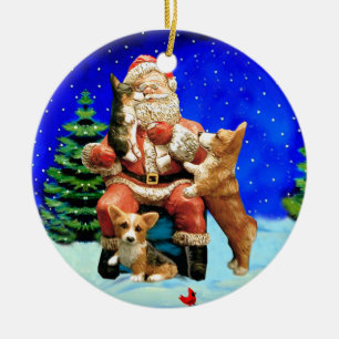 Pembroke-Walisercorgi-Kreis-Verzierung Keramik Ornament