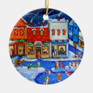 Pembroke-Walisercorgi-Kreis-Verzierung Keramikornament