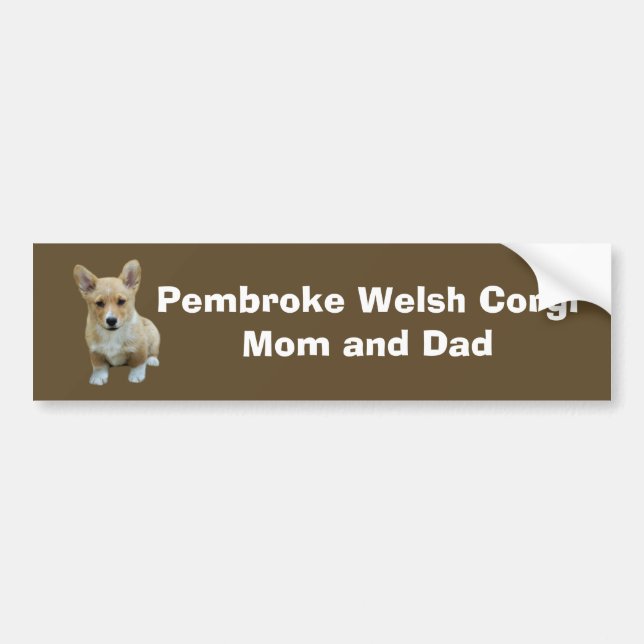 Pembroke-Walisercorgi-niedlicher Autoaufkleber (Vorne)