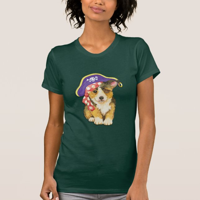 Pembroke-Walisercorgi-Pirat T-Shirt (Vorderseite)