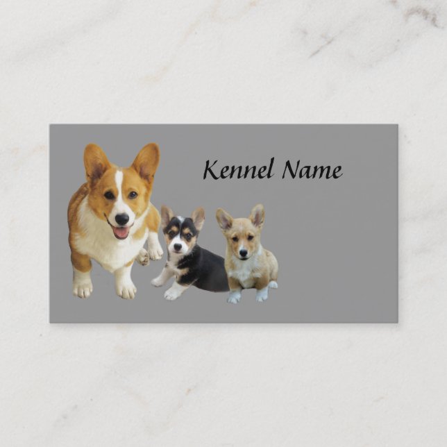 Pembroke-Walisercorgi-Trio-Visitenkarte Visitenkarte (Vorderseite)