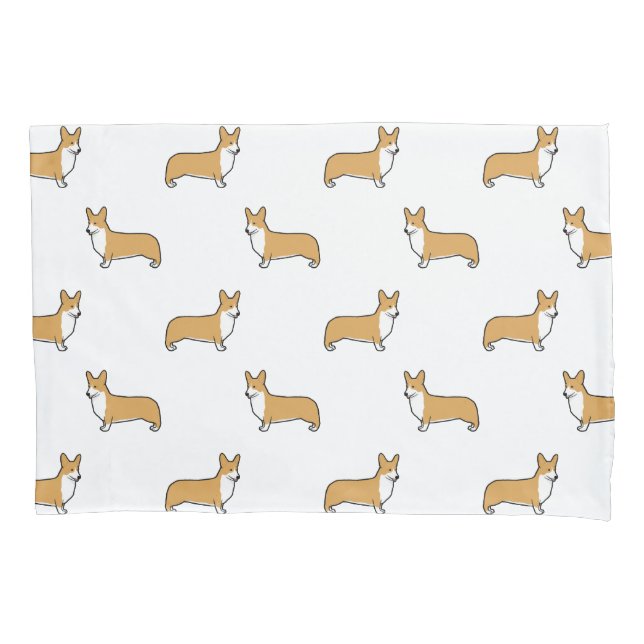 Pembroke-Walisercorgis-Muster Kissenbezug (Vorderseite)