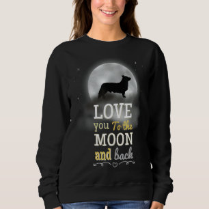 Pembroke walisische Corgi Liebe zum Mond Sweatshirt