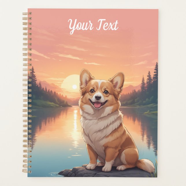 Pembroke Welsh Corgi am See Planer (Vorderseite)