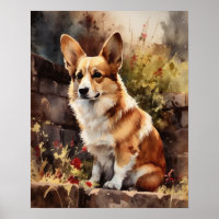 Pembroke Welsh Corgi Dog Art Imprimer Poster