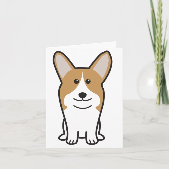 Pembroke Welsh Corgi Dog Cartoon Karte (Vorderseite)