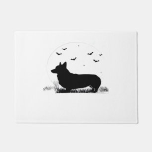 Pembroke Welsh Corgi Dog - Halloween Moon Silhouet Fußmatte