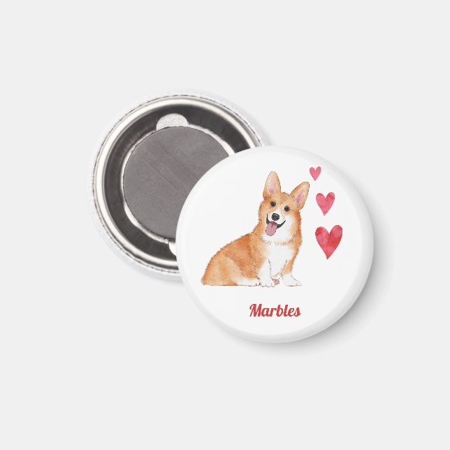Pembroke Welsh Corgi Dog Individuelle Name Magnet (Vorderseite/Rückseite)