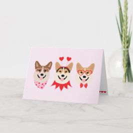 Pembroke Welsh Corgi Dogs Valentines Feiertagskarte