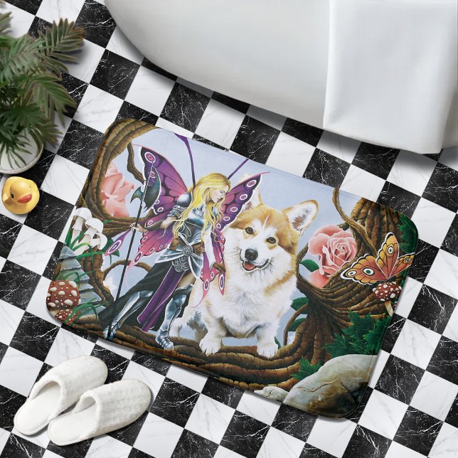 Pembroke Welsh Corgi Fairy Fantasy Badematte (Von Creator hochgeladen)