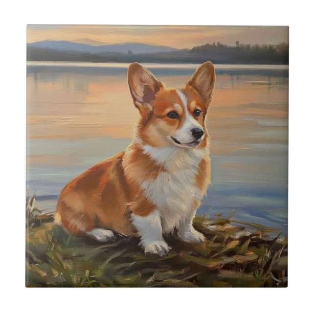 Pembroke Welsh Corgi Fliese (Vorderseite)