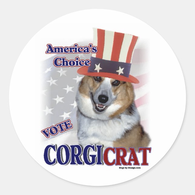 Pembroke Welsh Corgi Geschenke Runder Aufkleber (Vorderseite)