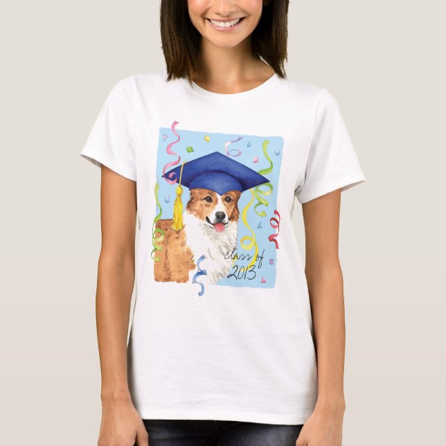 Pembroke Welsh Corgi Graduate T-Shirt (Vorderseite)