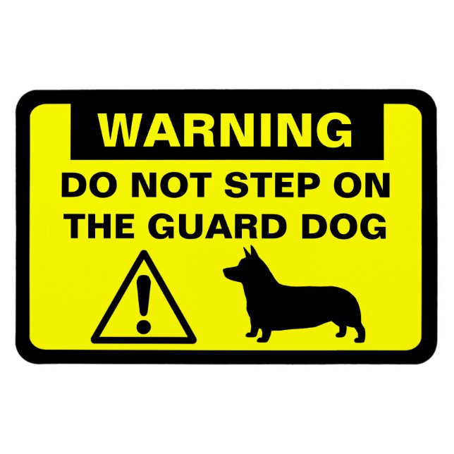 Pembroke Welsh Corgi Guard Hundelwarnung humorvoll Magnet (Horizontal)