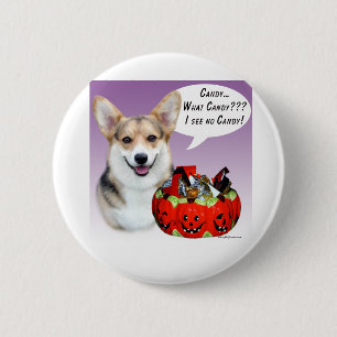 Pembroke Welsh Corgi Halloween Candy Button