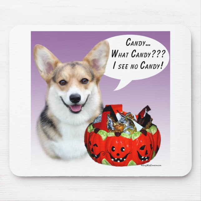 Pembroke Welsh Corgi Halloween Candy Mousepad (Vorne)