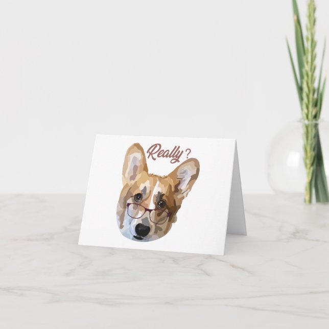 Pembroke Welsh Corgi Hand Drawn Digital Art Karte (Vorderseite)