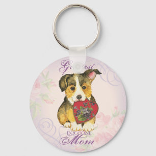 Pembroke Welsh Corgi Heart Mama Schlüsselanhänger