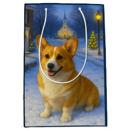 Pembroke Welsh Corgi Holiday  Mittlere Geschenktüte