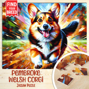 Pembroke Welsh Corgi Hund Porträt Acryl Kunst