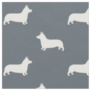 Pembroke Welsh Corgi Hund Silhouetten Muster Stoff