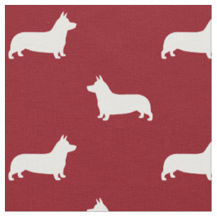 Pembroke Welsh Corgi Hund Silhouetten Muster Stoff
