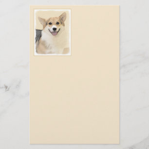 Pembroke Welsh Corgi Malerei - Original Hund Kunst Briefpapier