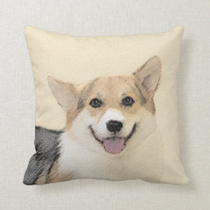 Pembroke Welsh Corgi Malerei - Original Hund Kunst Kissen