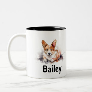 Pembroke Welsh Corgi Mug d'aquarelle
