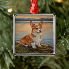 Pembroke Welsh Corgi Ornament Aus Metall
