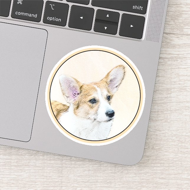 Pembroke Welsh Corgi Painting - Original Dog Art Aufkleber (Detail)