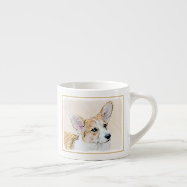 Pembroke Welsh Corgi Painting - Original Dog Art Espressotasse (Rechts)