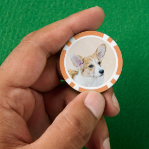 Pembroke Welsh Corgi Painting - Original Dog Art Pokerchips