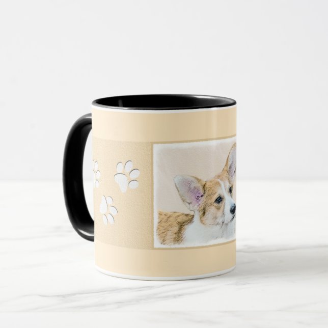 Pembroke Welsh Corgi Painting - Original Dog Art Tasse (Vorderseite Links)