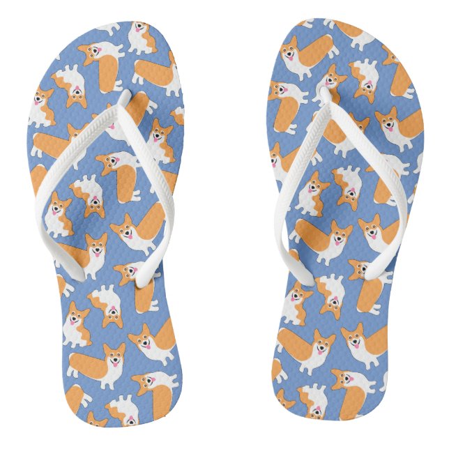Pembroke Welsh Corgi Pattern Flip Flops (Fußbett)