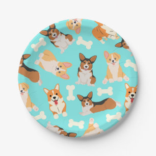 Pembroke Welsh Corgi Pattern Pappteller