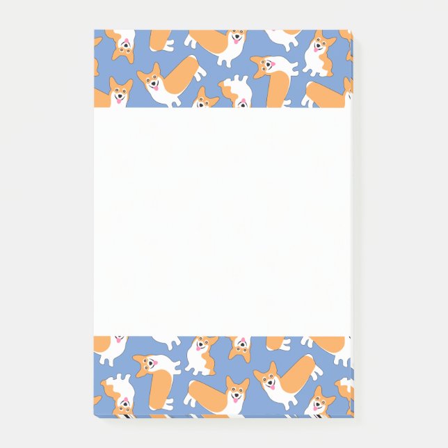Pembroke Welsh Corgi Pattern Post-it Klebezettel (Vorderseite)