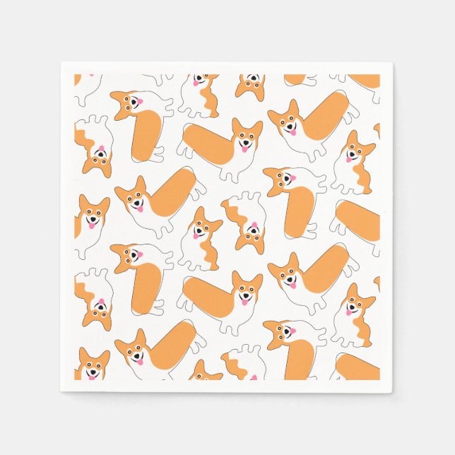 Pembroke Welsh Corgi Pattern Serviette (Vorderseite)