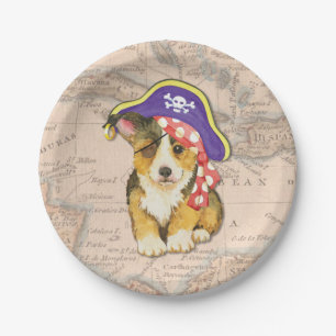 Pembroke Welsh Corgi Pirate Pappteller