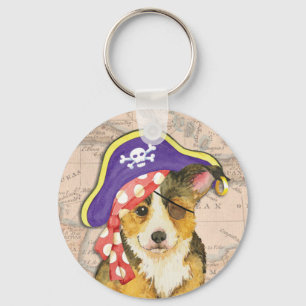 Pembroke Welsh Corgi Pirate Schlüsselanhänger