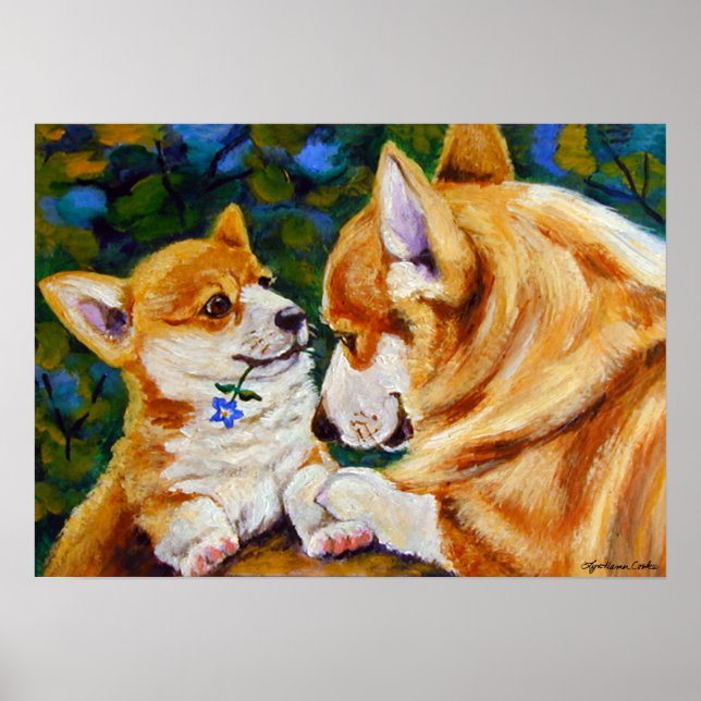Pembroke Welsh Corgi Print Poster (Vorne)