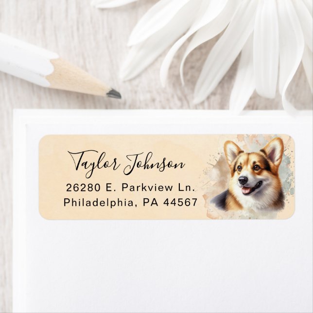 Pembroke Welsh Corgi Rücksendeadresse (Insitu)