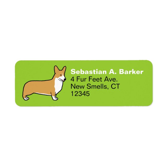 Pembroke Welsh Corgi Rücksendeadressen-Aufklebers (Vorne)