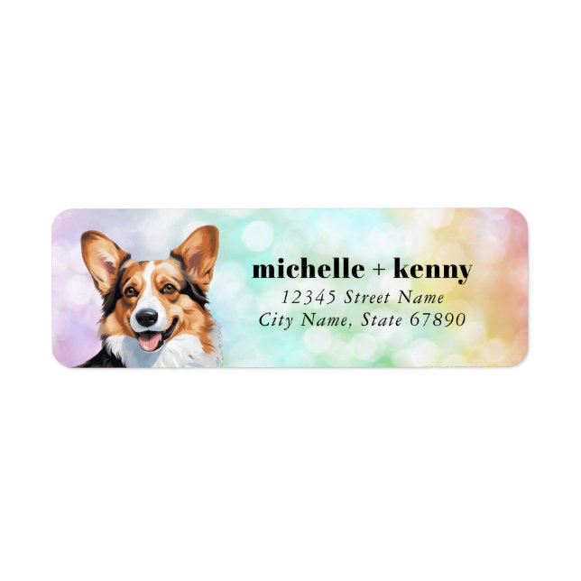 Pembroke Welsh Corgi Rücksendeadressen-Aufklebers (Vorne)