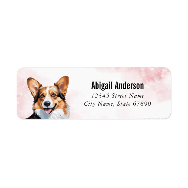 Pembroke Welsh Corgi Rücksendeadressen-Aufklebers (Vorne)