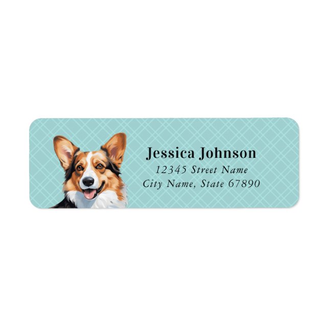 Pembroke Welsh Corgi Rücksendeadressen-Aufklebers (Vorne)